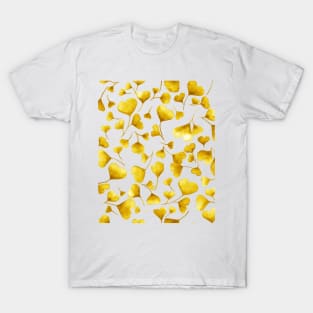 Yellow Ginkgo Leaves Pattern T-Shirt